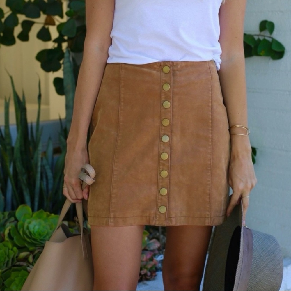 Free People| ‘Oh Snap’ Button Front Mini Skirt